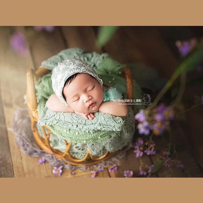 Rattan Round Basket - Newborn Photography Props - Image 2